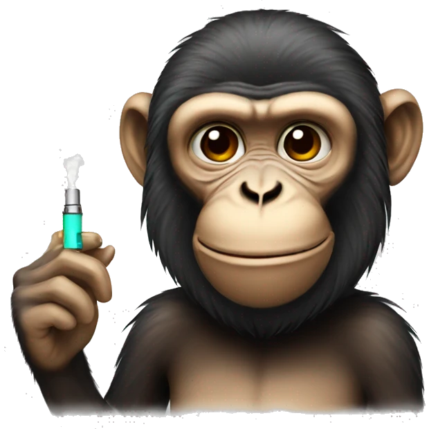 Monkey with vape emoji