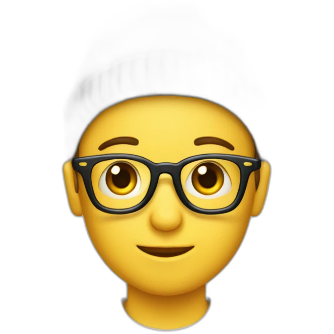 Garçon avec une paire de lunettes ET un bonnet emoji