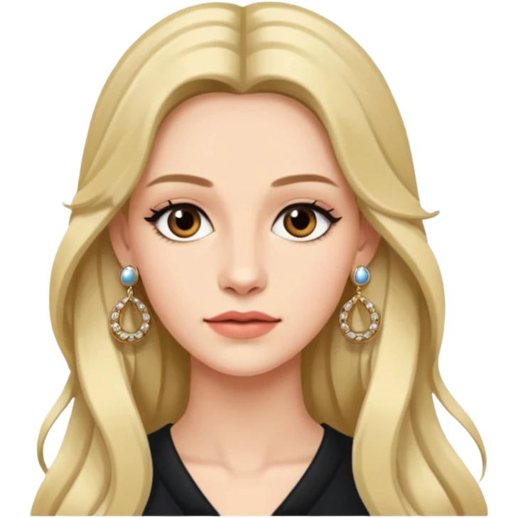 Long hair woman Chanel earring emoji