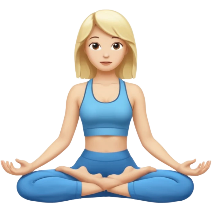 mulher fazendo yoga loira   emoji