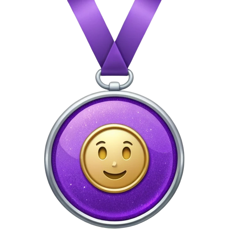 Purple Glitter medal of help emoji