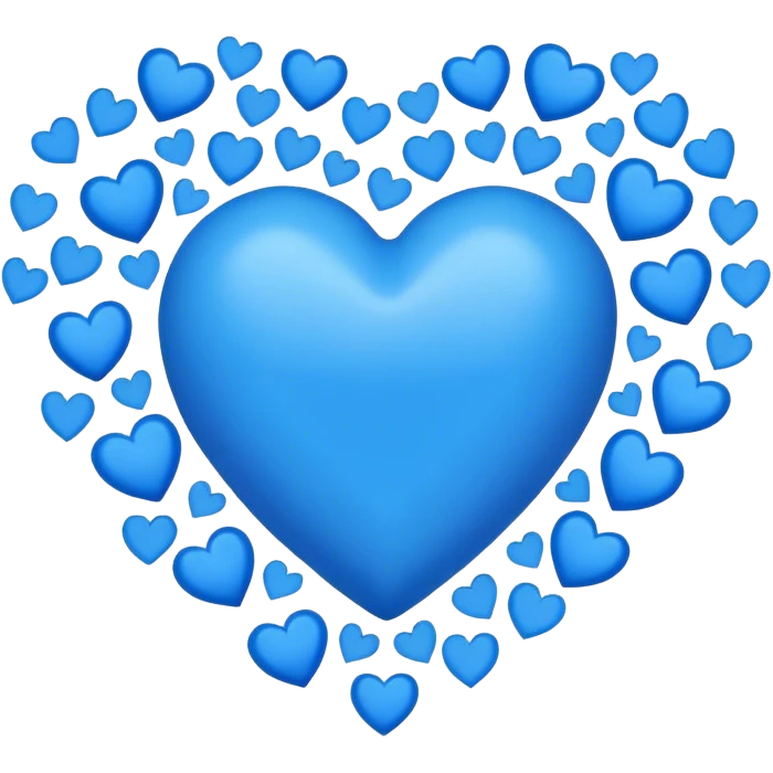 A blue heart with many blue hearts around  emoji