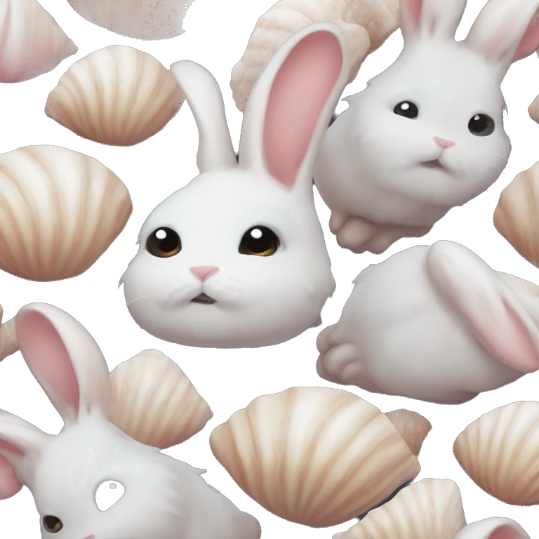 Bunny sad seashells saturated  emoji