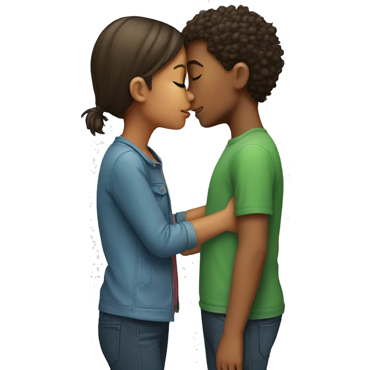 boy kissing a girl emoji