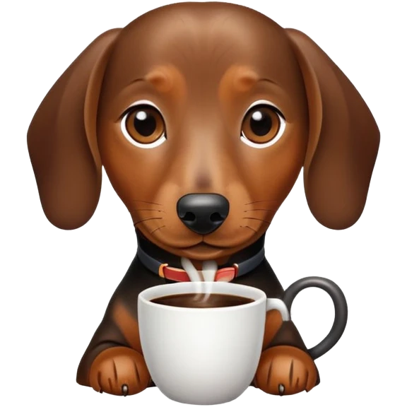 Dog dachshund cofe emoji