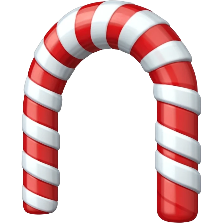 3D render of Candy Cane Arch, made entirely of dessert materials, glistening sugar crystal texture, glossy red and white striped hard candy, delicious confectionery aesthetic, Apple emoji style, isolated on white background --v 6.0. emoji