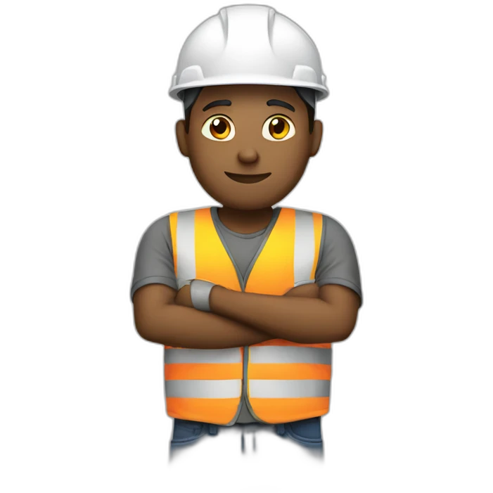 A worker working hard on the construction site emoji