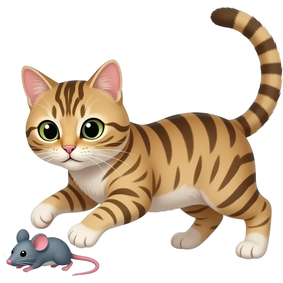 cat catching a mouse emoji