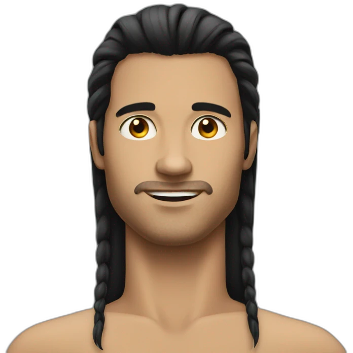 Long black hair Guy emoji