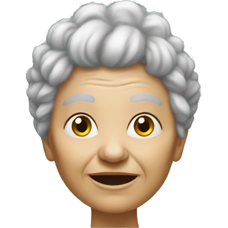 Grandma head on a troll emoji