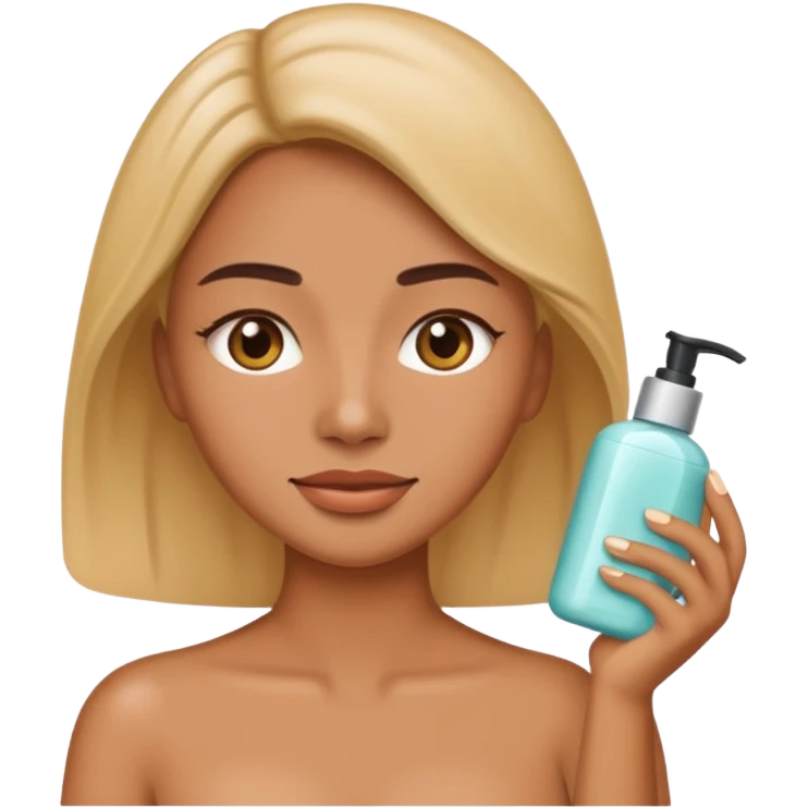 create a iphone emoji, woman using product skincare emoji