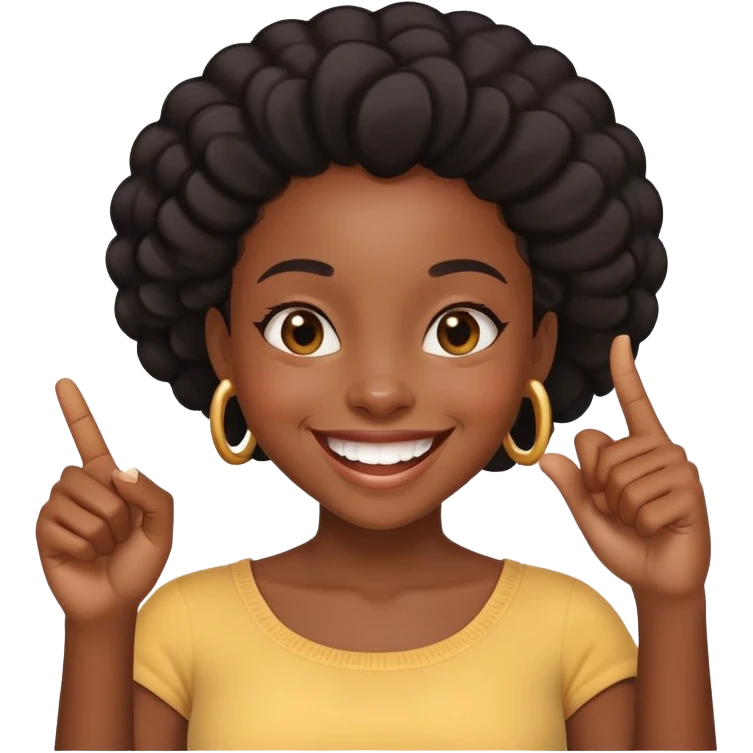 black girl pointing and laughing emoji