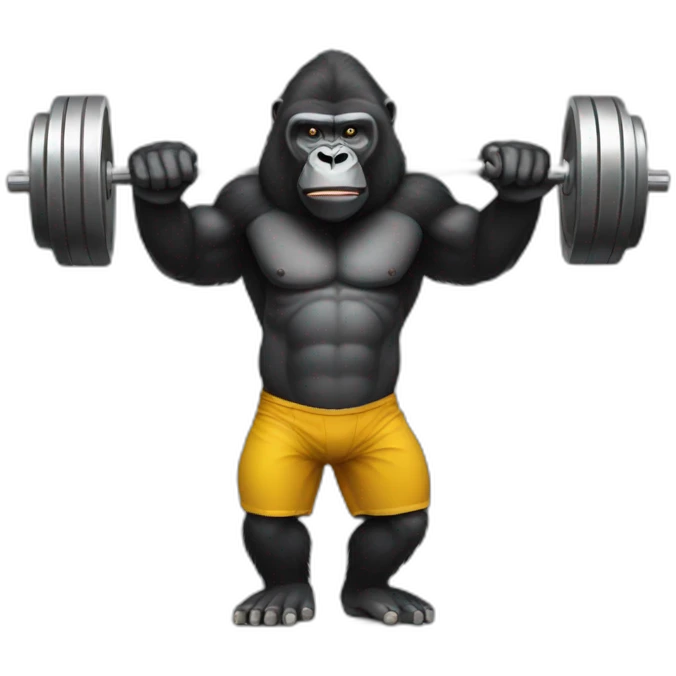 Gorilla lifting weights emoji