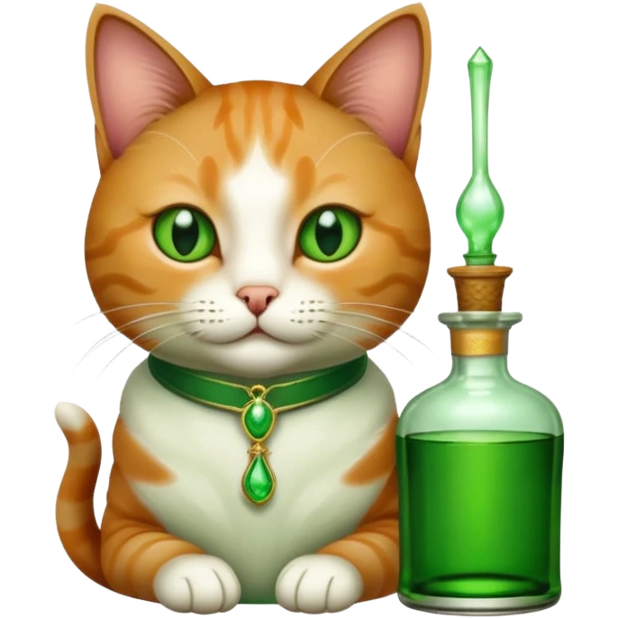 cat with a bottle of absinth emoji