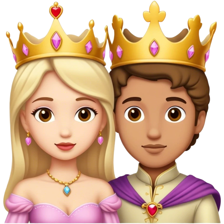 White Princess and prince love emoji