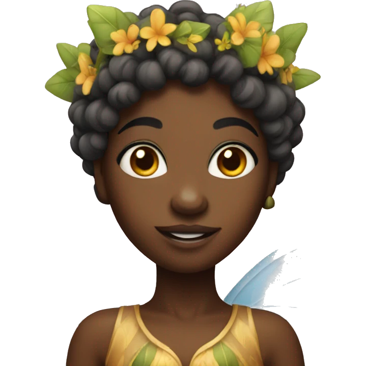 cartoon african fairy emoji