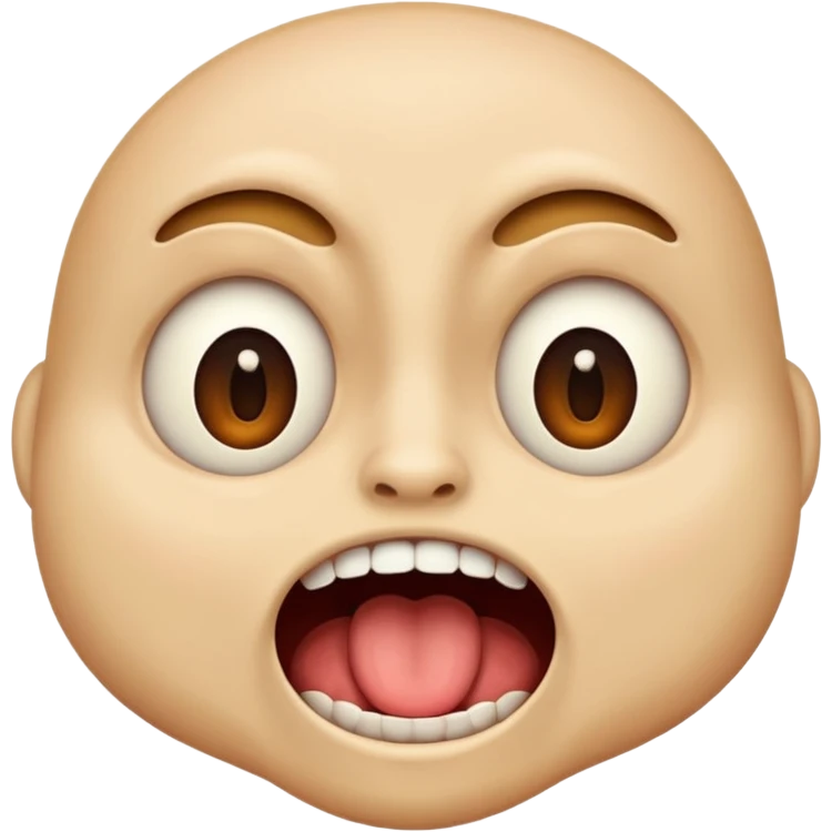 Weird mouth open eyes emoji