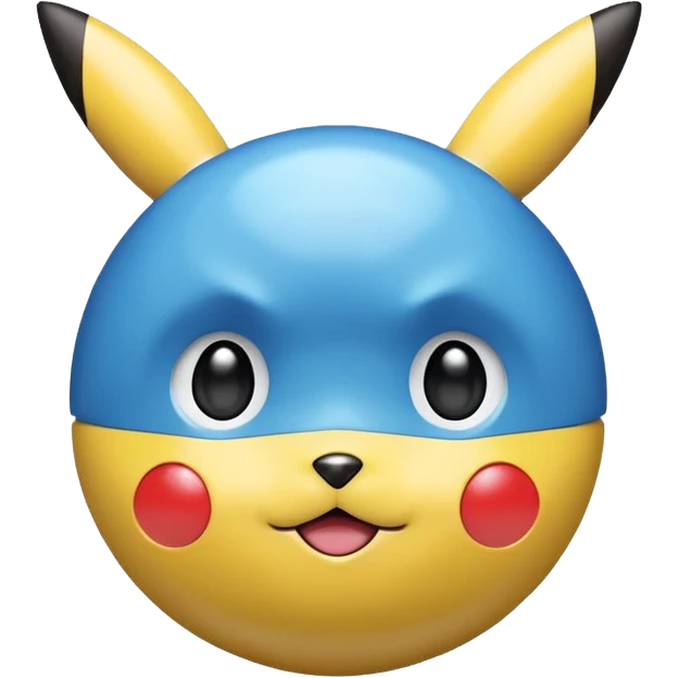 A blue Pokéball with highlights, anime Pikachu style, emoji style, variation 8 emoji