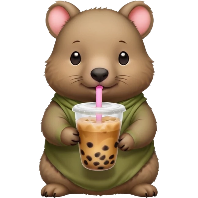 wombat drinks bubble tea emoji