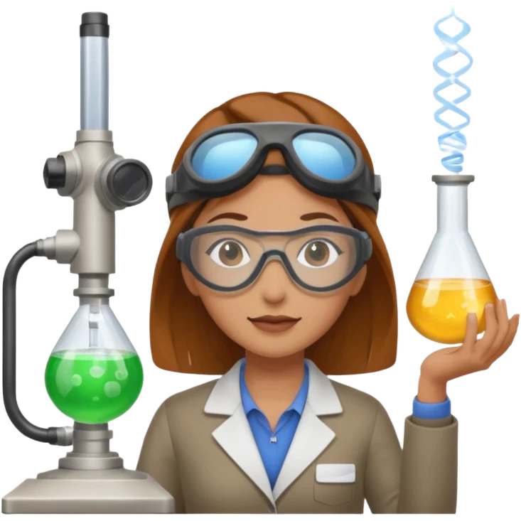 female inventor working in a lab emoji