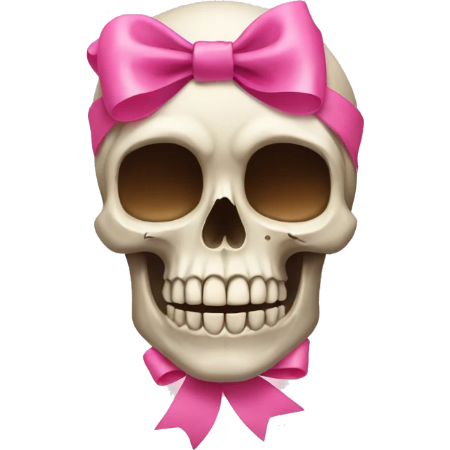 skull with a pink bow emoji