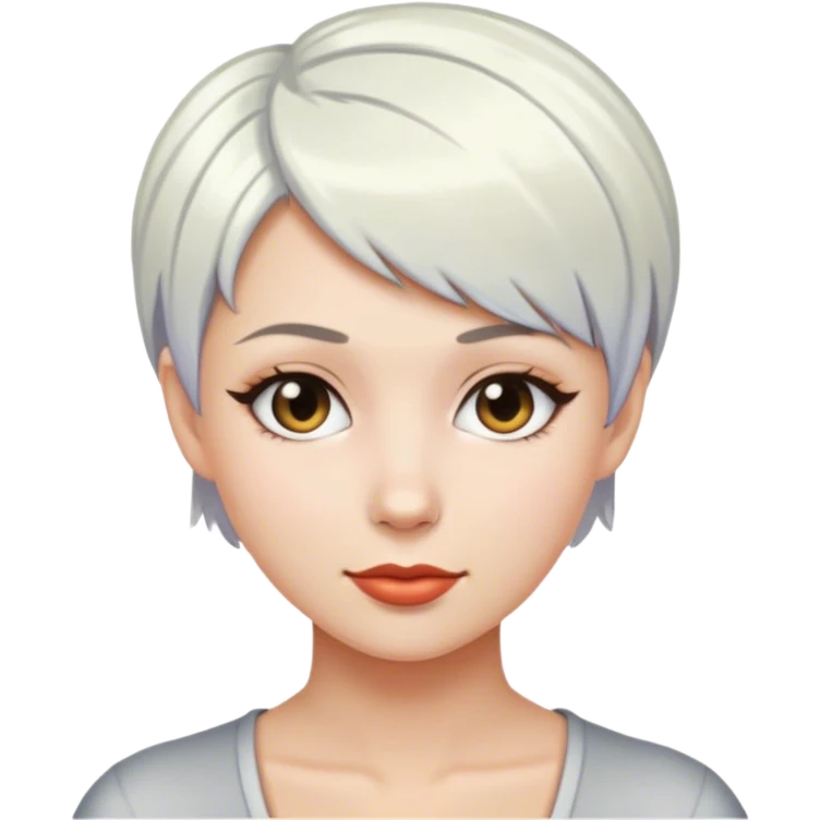 Women with short platinum hair emoji