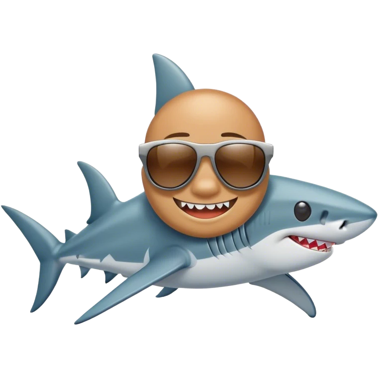 Shark with feet and sunglass emoji