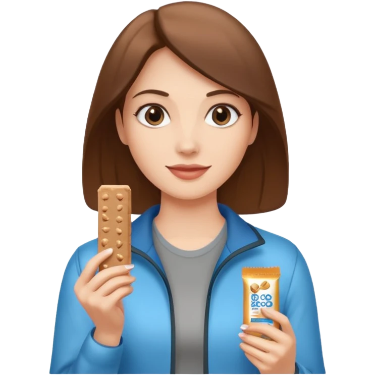 lady holding protein bar emoji