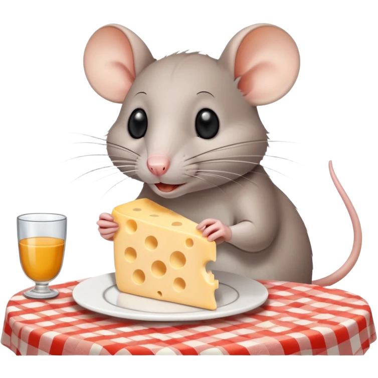 Rat eating cheese at a Paris cafe emoji