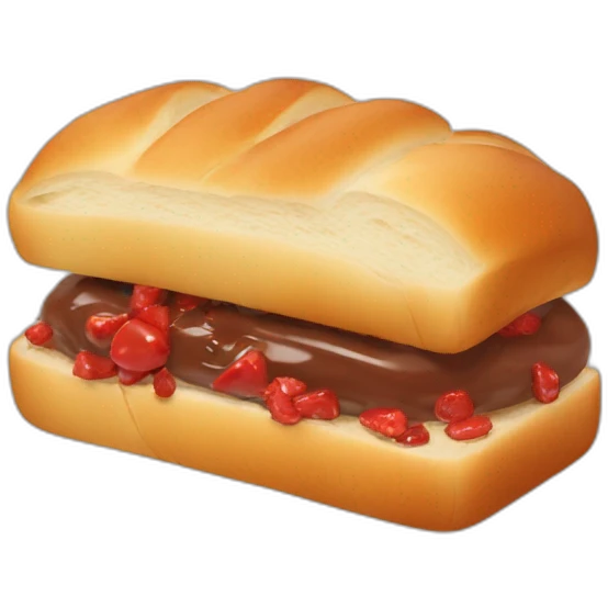 Bread with nutella and sucuk emoji