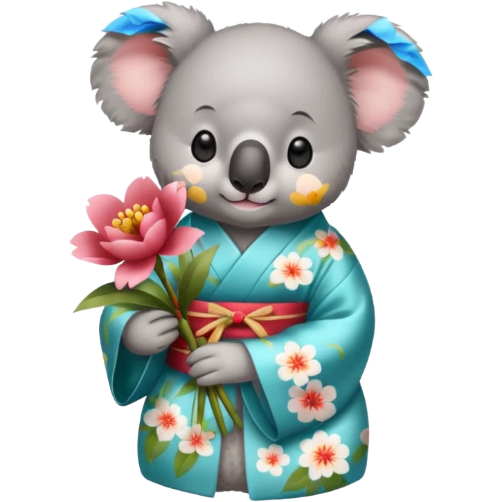 koala in kimono doing flower arrangement  emoji