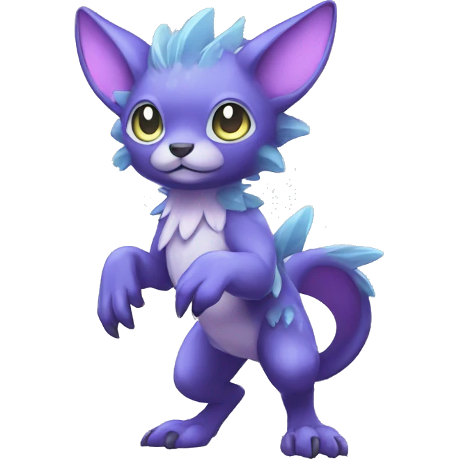 Cute cool shiny fantasy animal hybrid Fakemon full body emoji