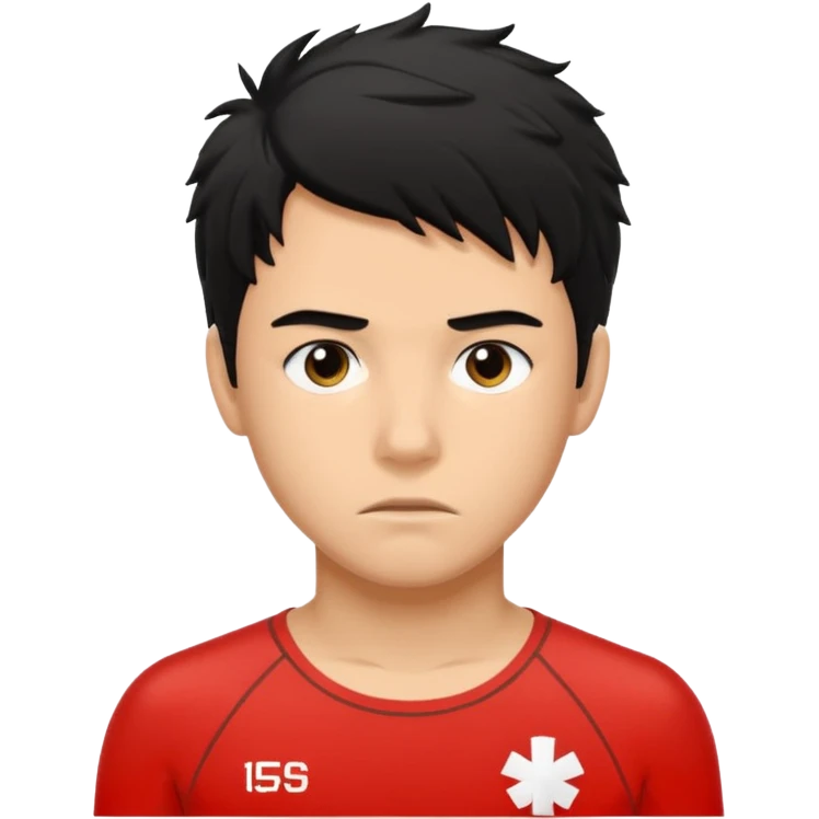 Lifeguard Teenager with Black messy hair saving lives emoji