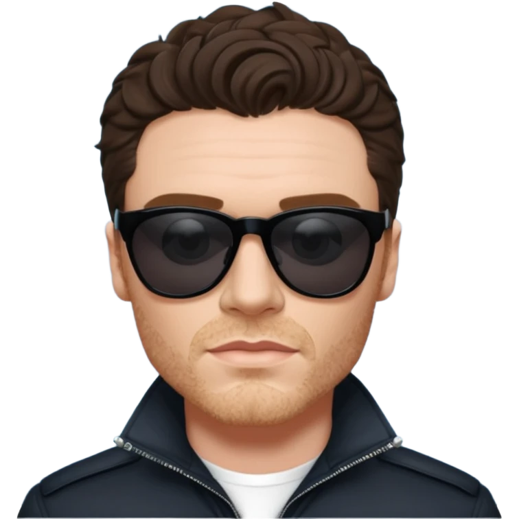 Richard Madden as his character in the Bodyguard TV series, with sunglasses on and an earpiece. emoji