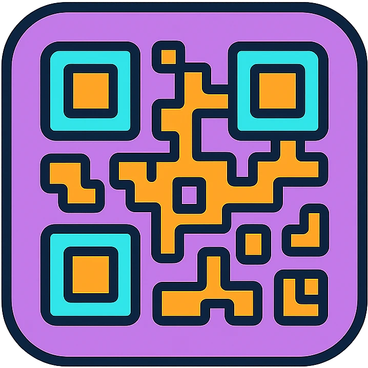 stylized QR code with rounded corners emoji