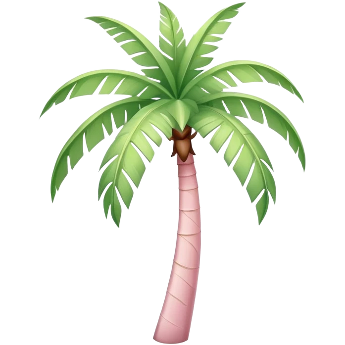 palm tree with pastel pink trunk and pastel green leaves emoji