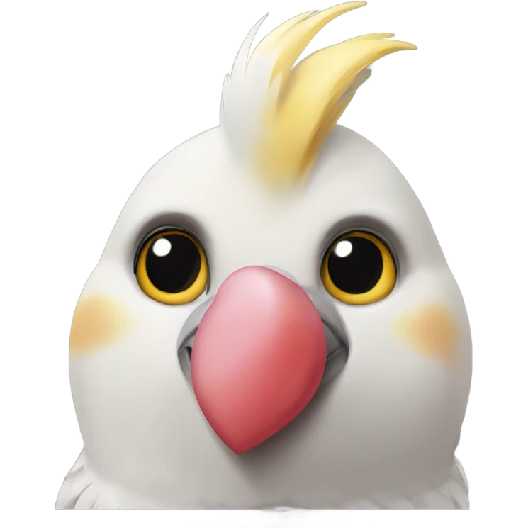 cockatiel with heart shaped eyes emoji