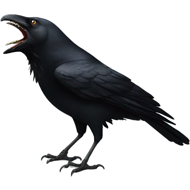 Black crow shouting ca caw emoji