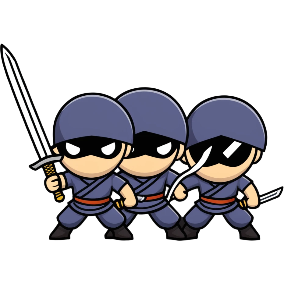 group of men with swords emoji