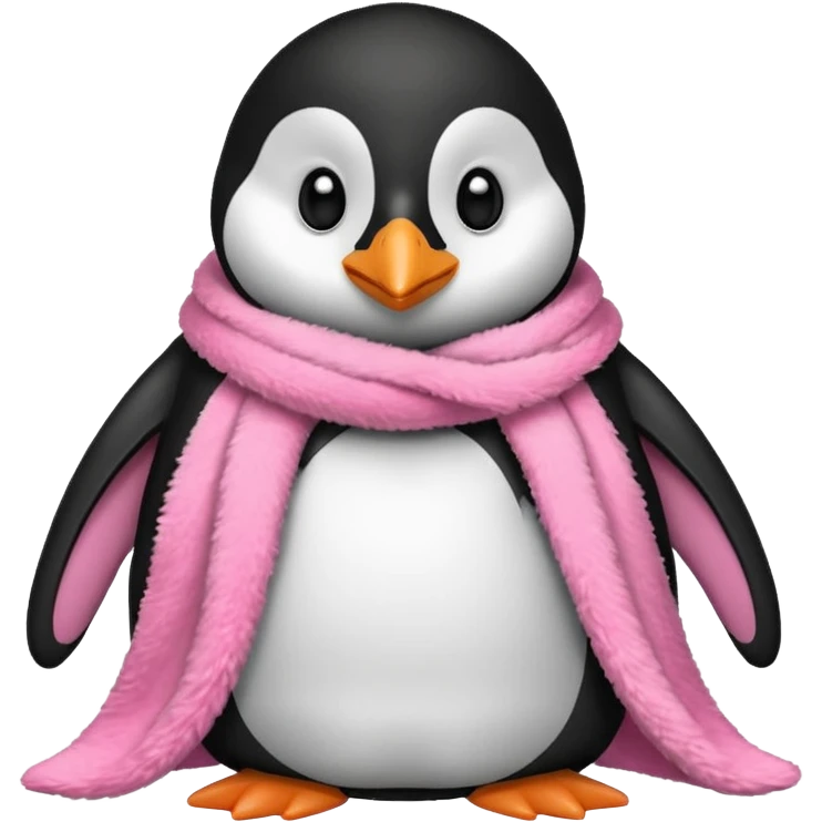 Ein Pinguin mit einer Kuschel Decke in Rosa der sich ein Kuschelt emoji