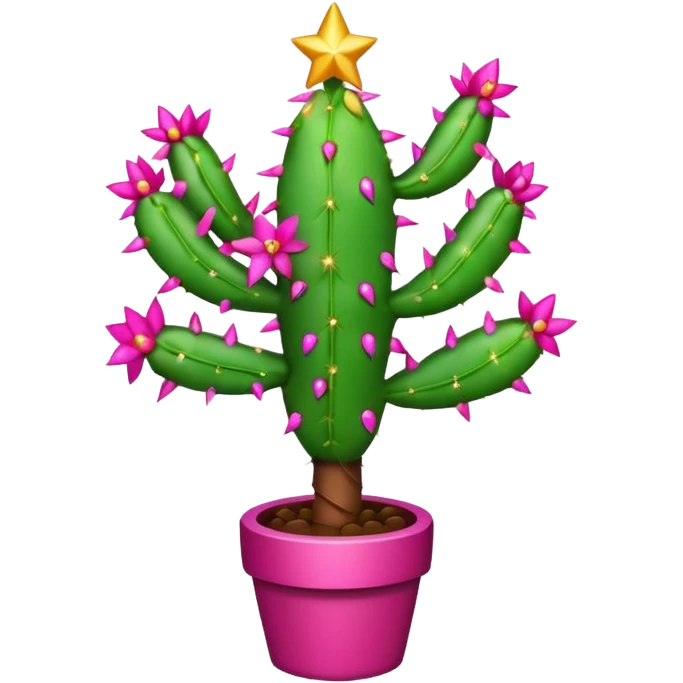 christmas cactus decorated like a tree emoji