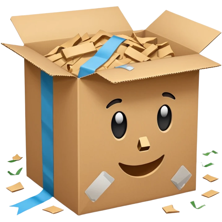 Generate a realistic emoji of a package being extremly desgtroyed  emoji