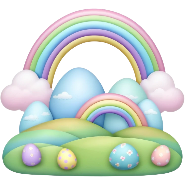  pastel rainbow easter puffy landscape  emoji