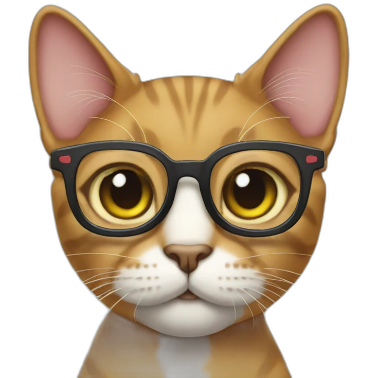 Cat wearing glasses emoji