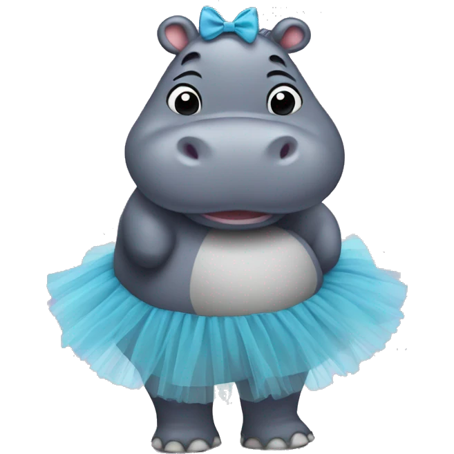 hippo with a tutu emoji