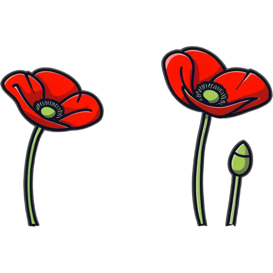 remembrance poppy with battlefield emoji