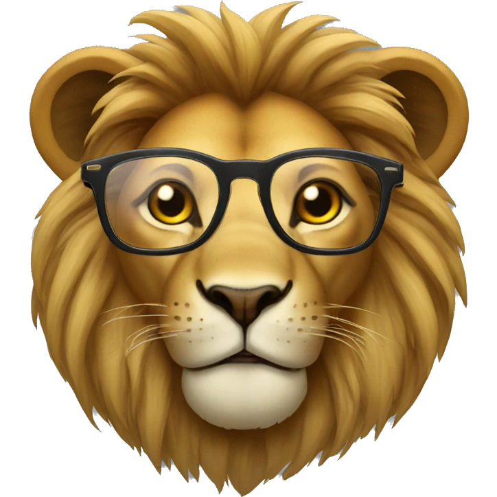 Lion having glasses  emoji