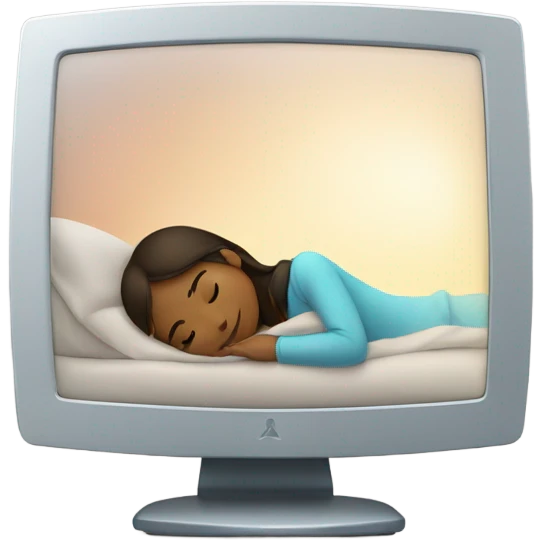 Computer monitor and sleeping girl emoji