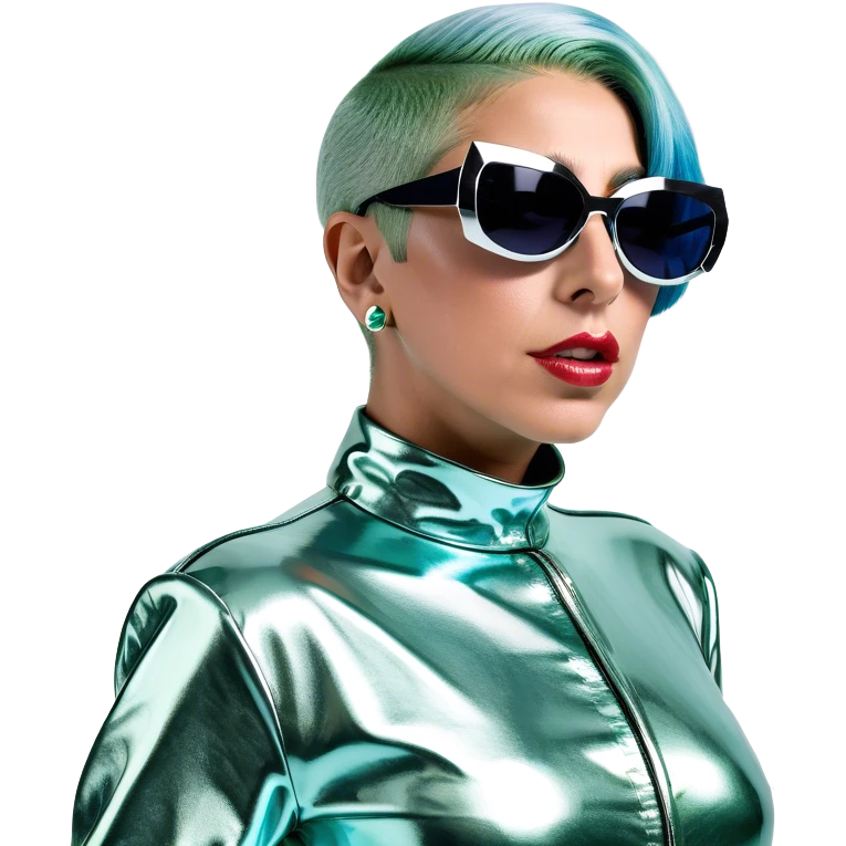 Lady GaGa with a blue buzz all emoji
