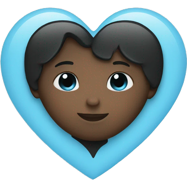 Half black and baby blue heart emoji